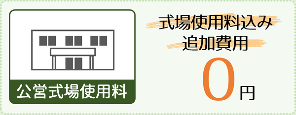 式場使用料：式場使用料込み追加費用0円